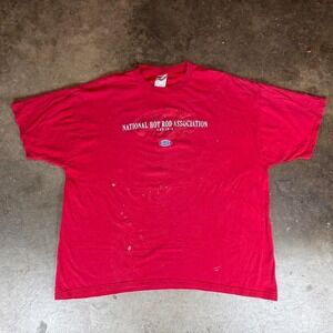 Red vintage 90s national hot rod association t-shirt Size men's XXL